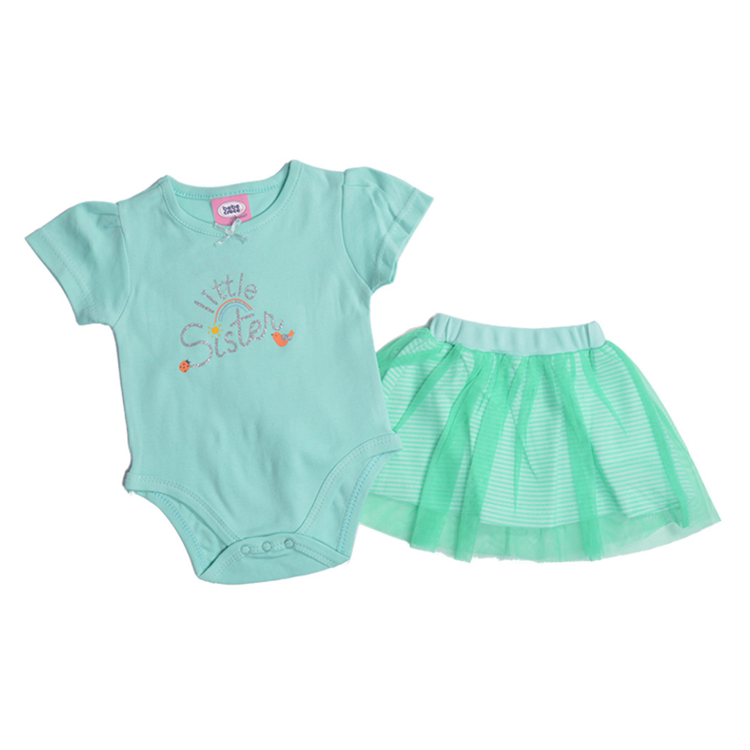 Conjunto mameluco con falda nb-9 meses – Bebé Crece