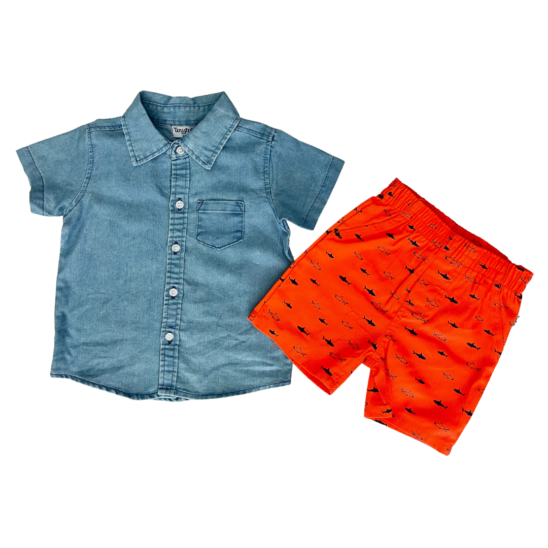 4 Piezas Bebé Niño Pantalones + Conjunto de Ropa de , 0-6 0-6