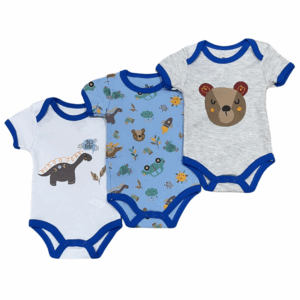 Set De 3 Mamelucos Bon Blues, 0 Meses